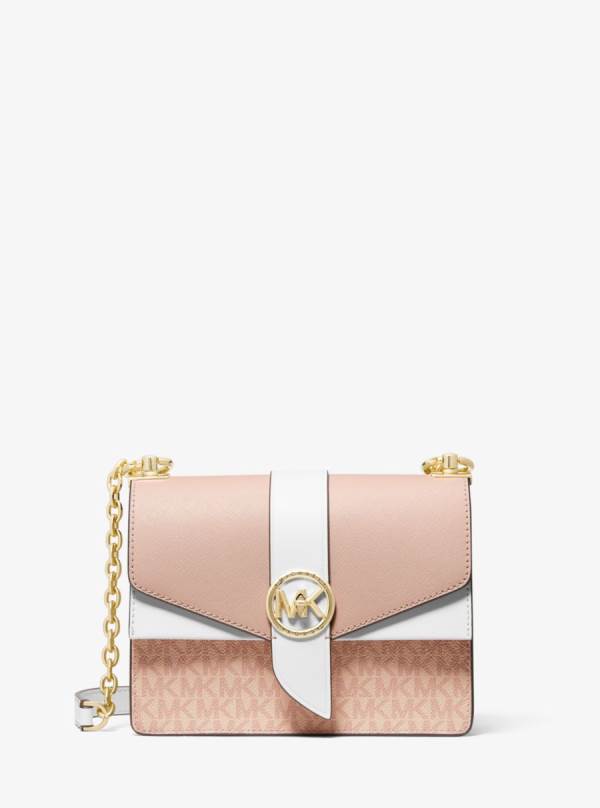 Damske Spojková Taška Michael Kors Greenwich Small Color-Block Logo and Saffiano Leather Viacfarebný - Kabelky Michael Kors Levně | TDJXQ-7946